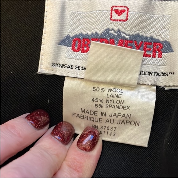 Obermeyer Vintage Black Overall One Piece Bib Stirrup Snow Suit Wool blend 6R - Picture 6 of 7